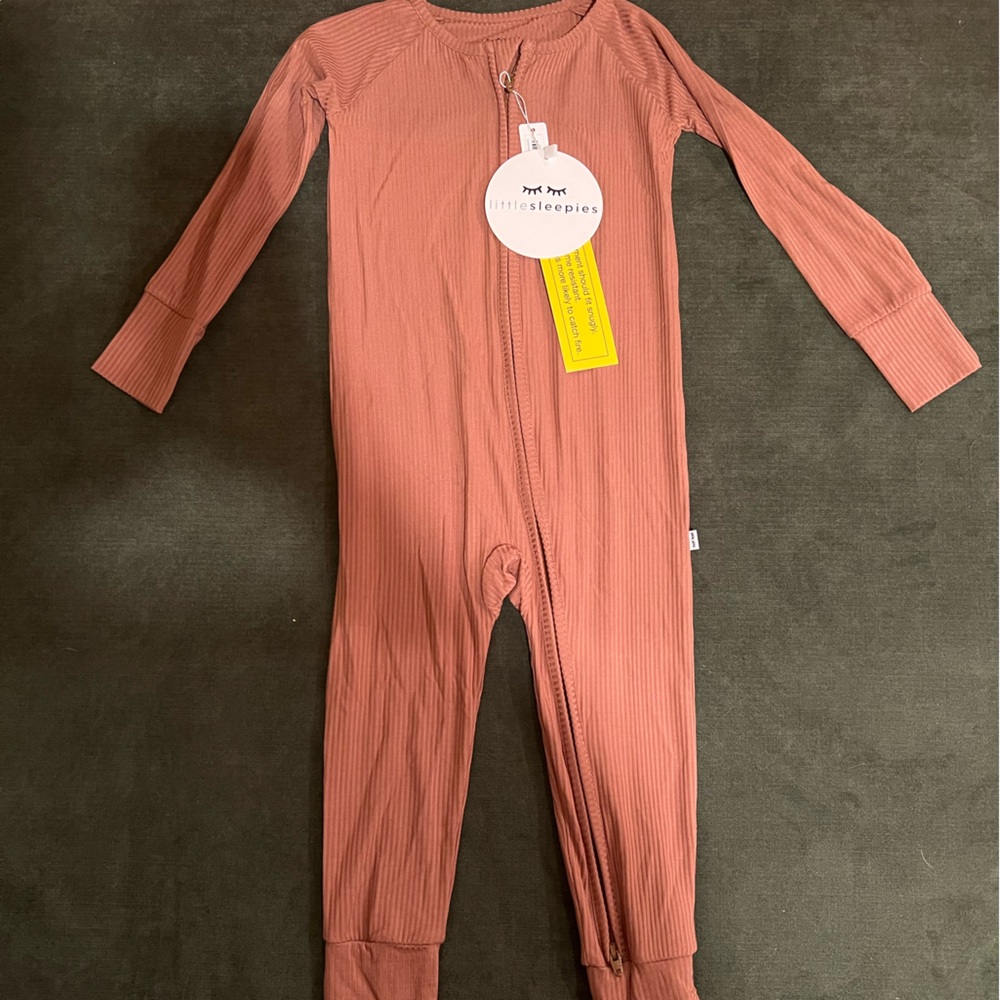 Little Sleepies Ribbed Mauve One-Piece Footie